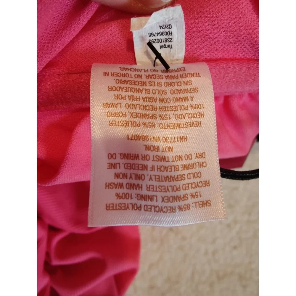 Shade‎ & Shore Pink Ruched Ribbed Convertible One-Piece Swimsuit M 8-10 NWT